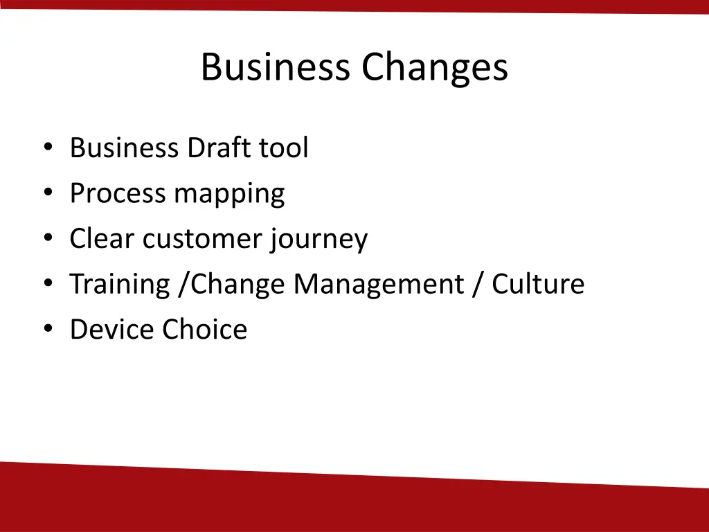 business changes