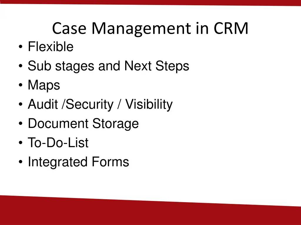 case management in crm flexible sub stages