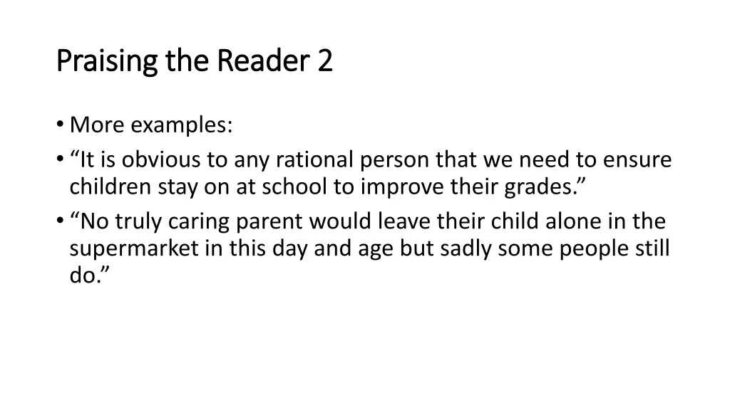 praising the reader 2 praising the reader 2