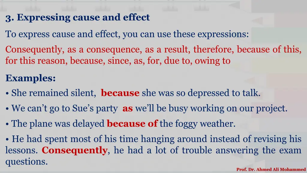 3 expressing cause and effect