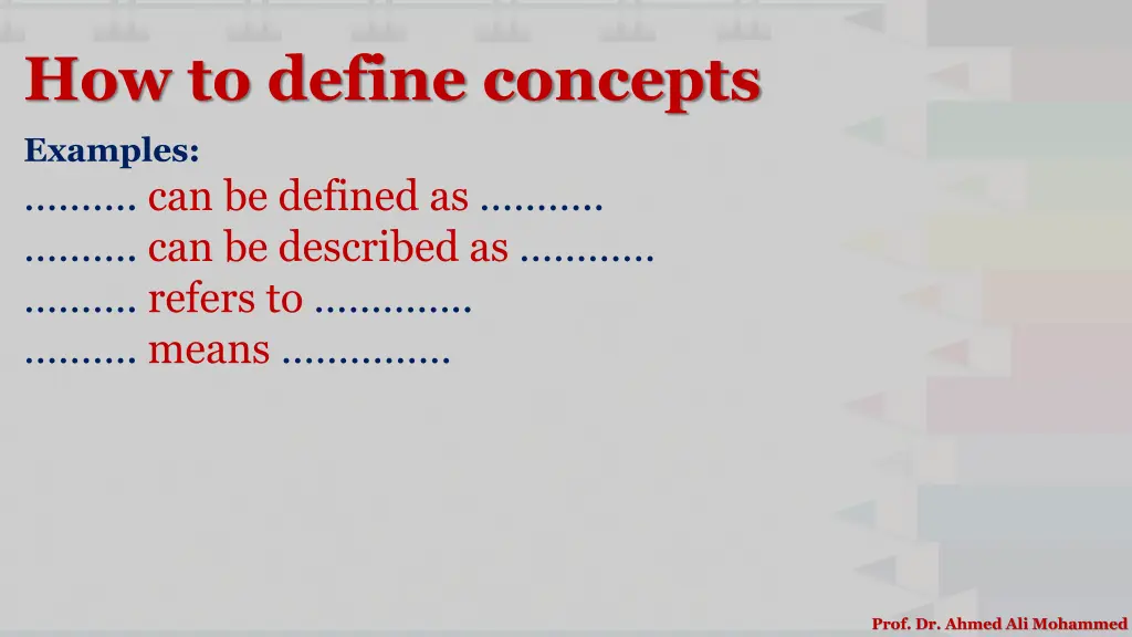 how to define concepts