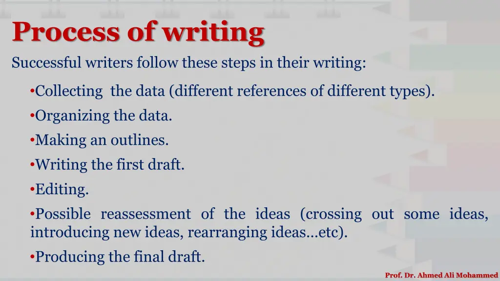 process of writing successful writers follow