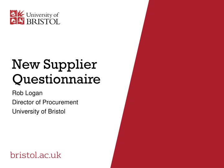 new supplier questionnaire rob logan director