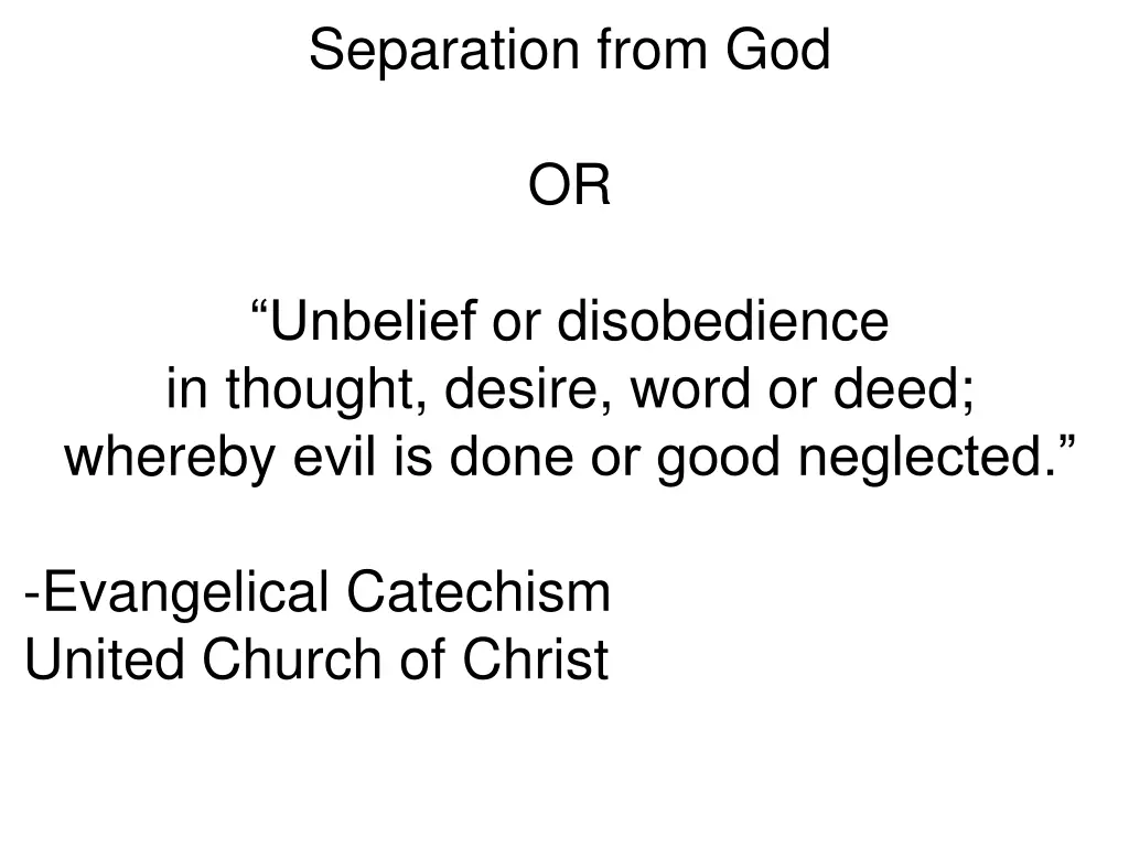 separation from god