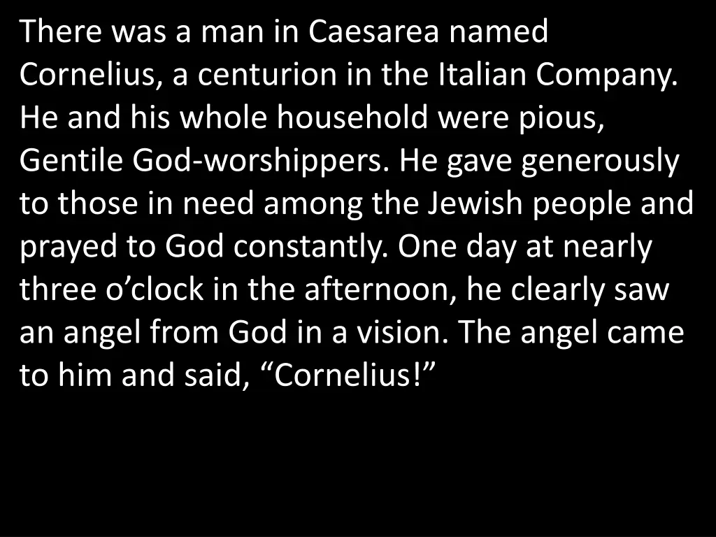 there was a man in caesarea named cornelius