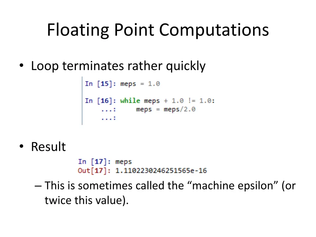 floating point computations 1