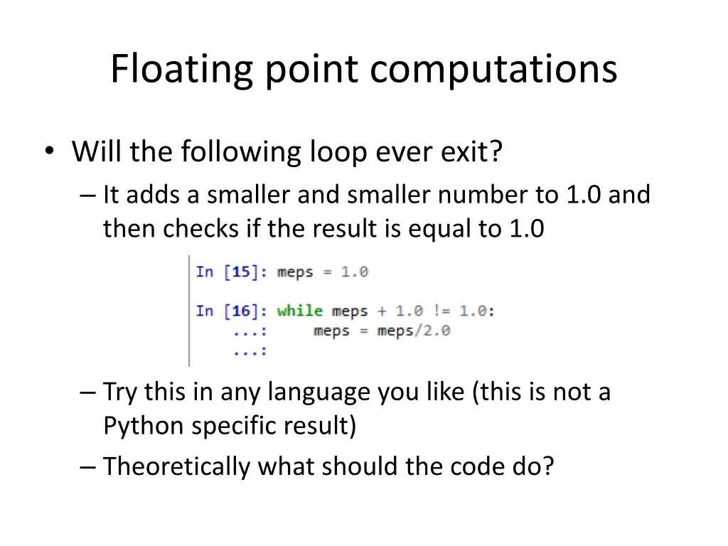 floating point computations