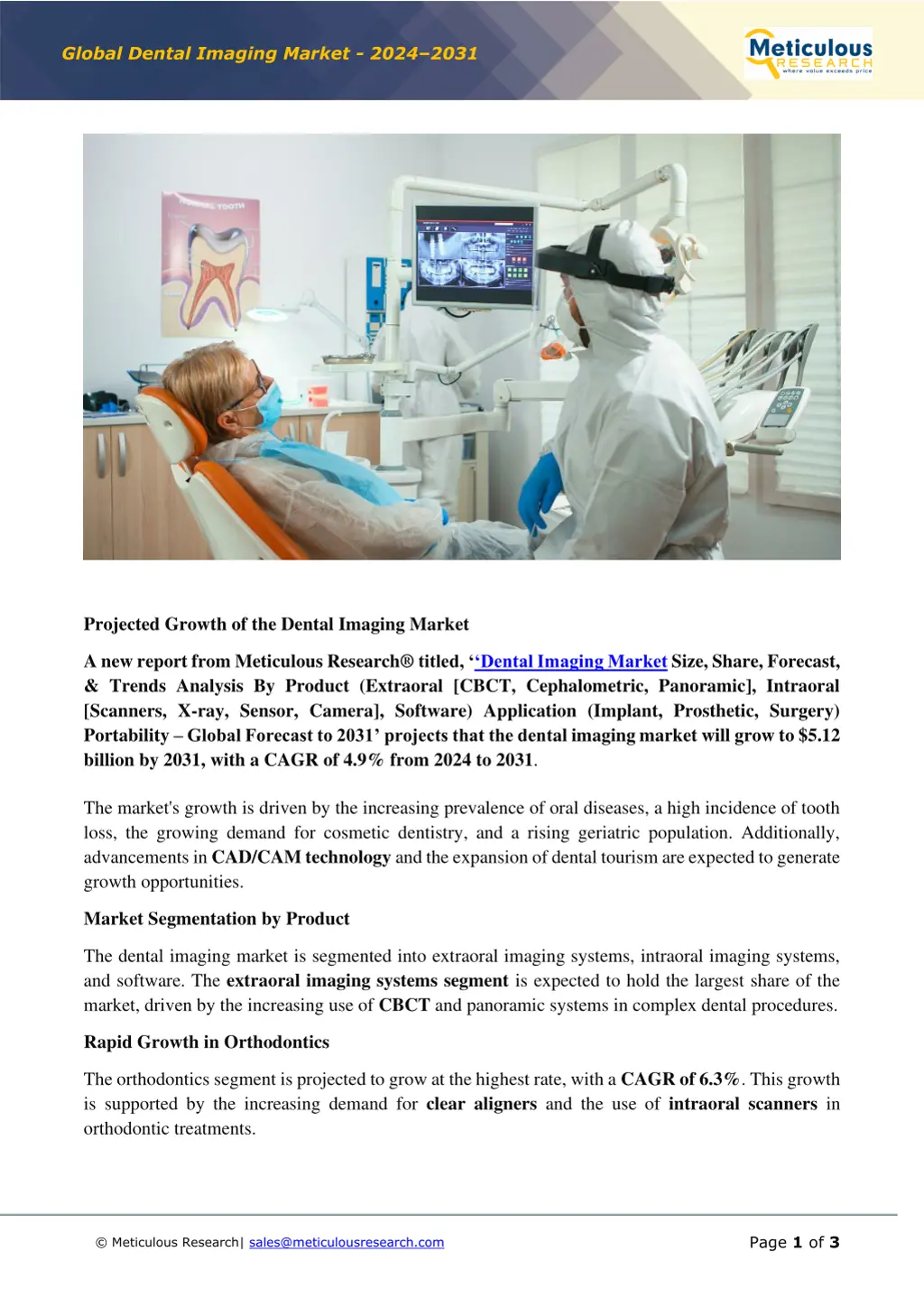 global dental imaging market 2024 2031