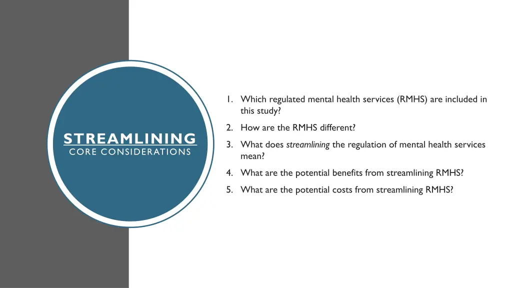 1 which regulated mental health services rmhs