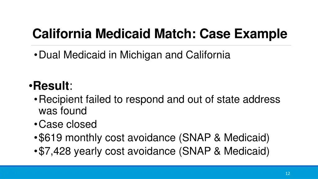 california medicaid match case example