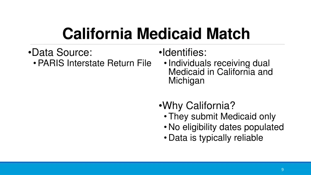 california medicaid match