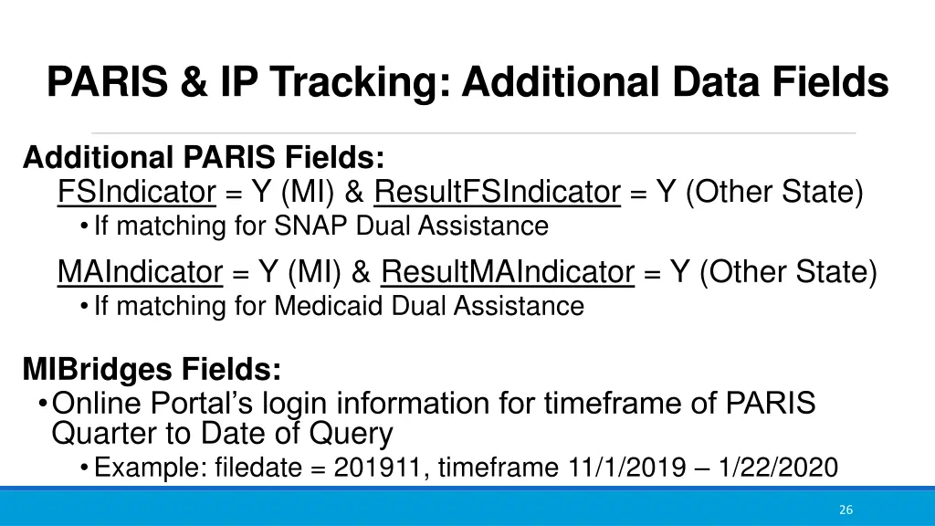 paris ip tracking additional data fields