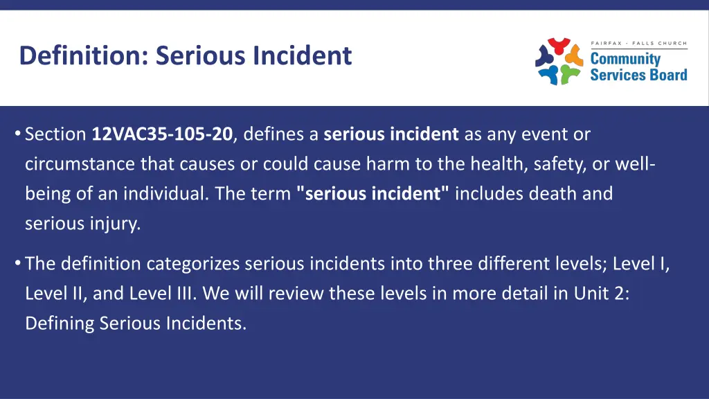 definition serious incident