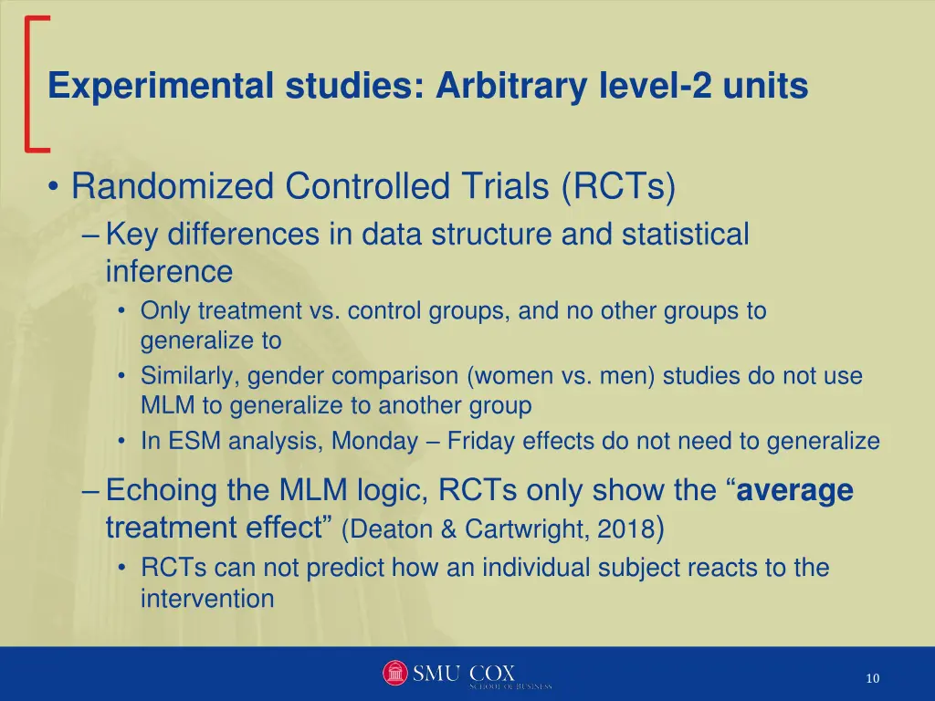 experimental studies arbitrary level 2 units