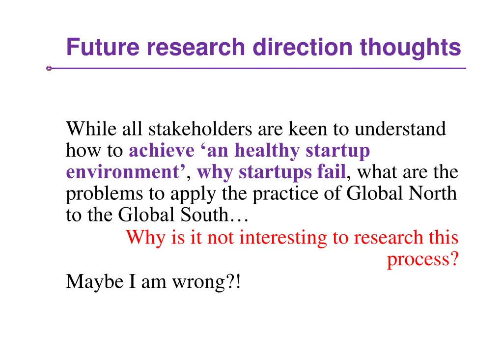 future research direction thoughts