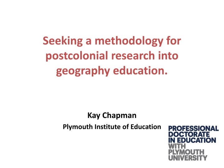 seeking a methodology for postcolonial research