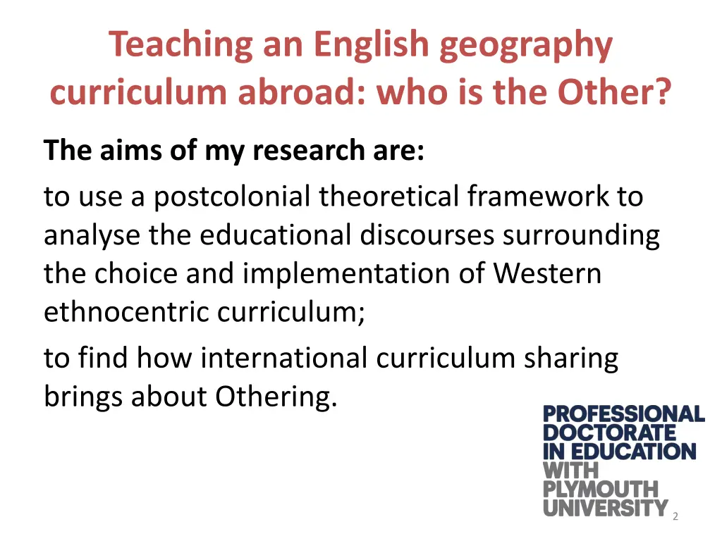 teaching an english geography curriculum abroad