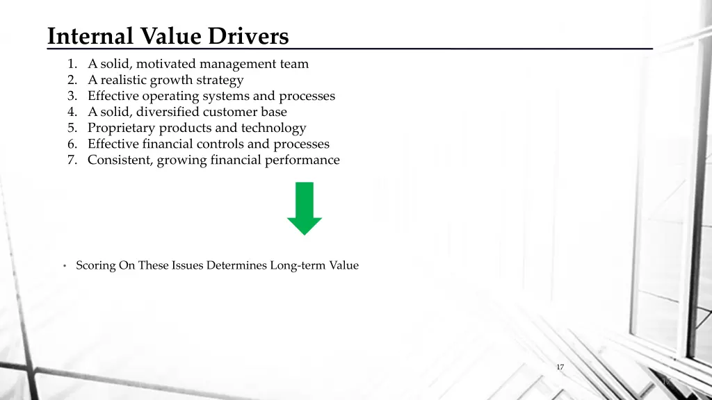 internal value drivers