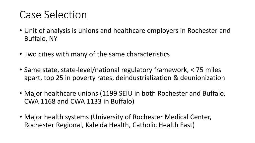 case selection