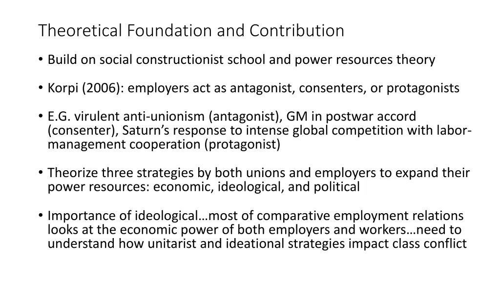 theoretical foundation and contribution