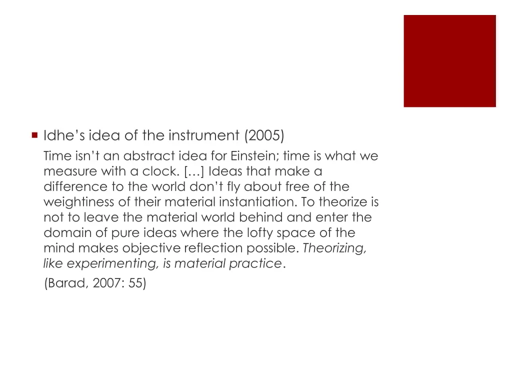 idhe s idea of the instrument 2005 time