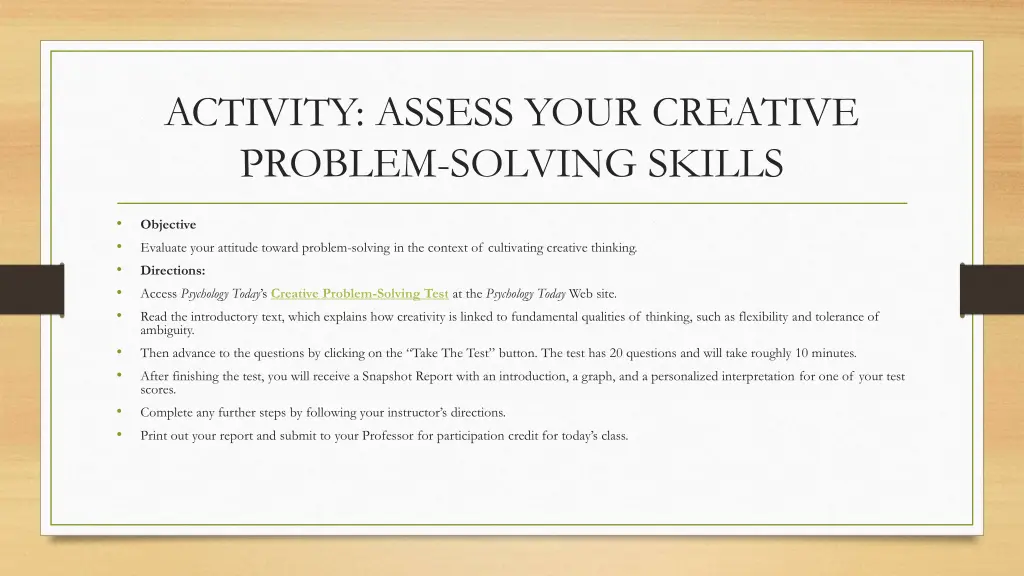 activity assess your creative problem solving