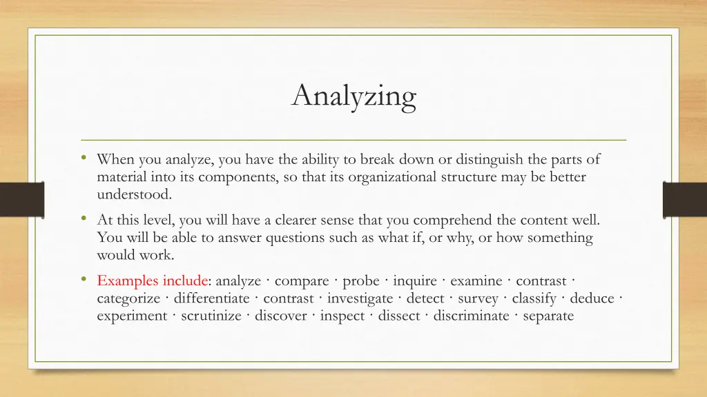 analyzing