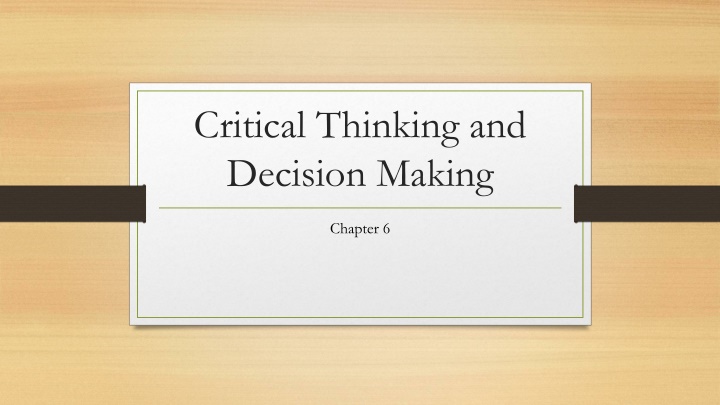 critical thinking and decision making