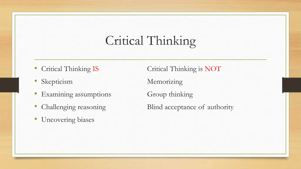 critical thinking