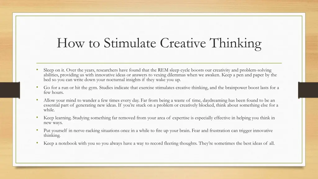 how to stimulate creative thinking