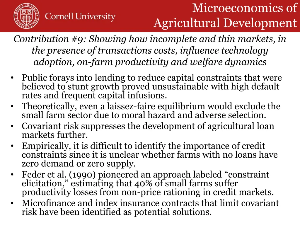 microeconomics of agricultural development 4