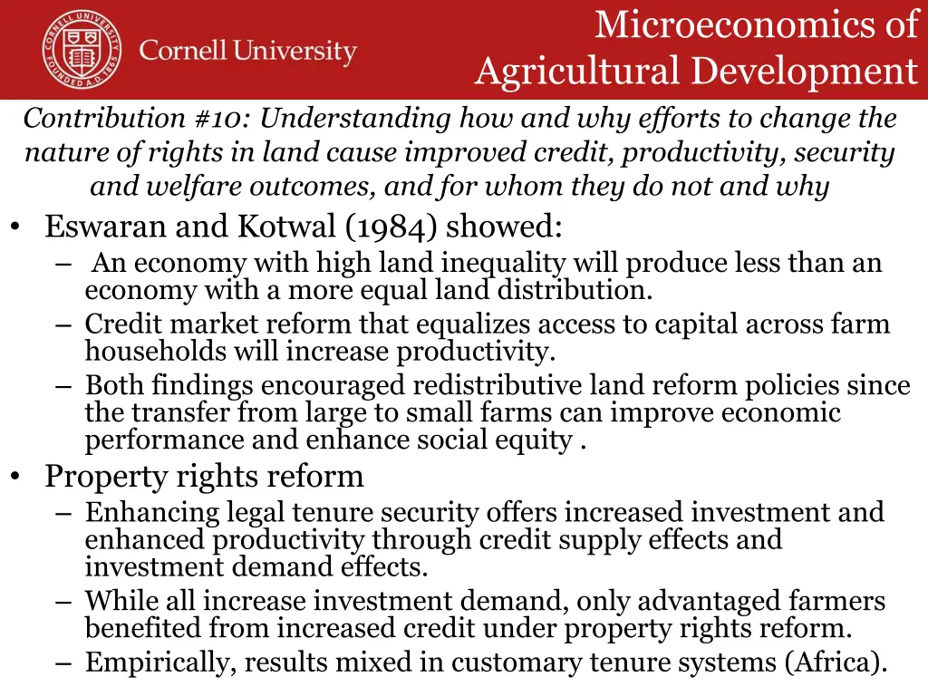 microeconomics of agricultural development 5