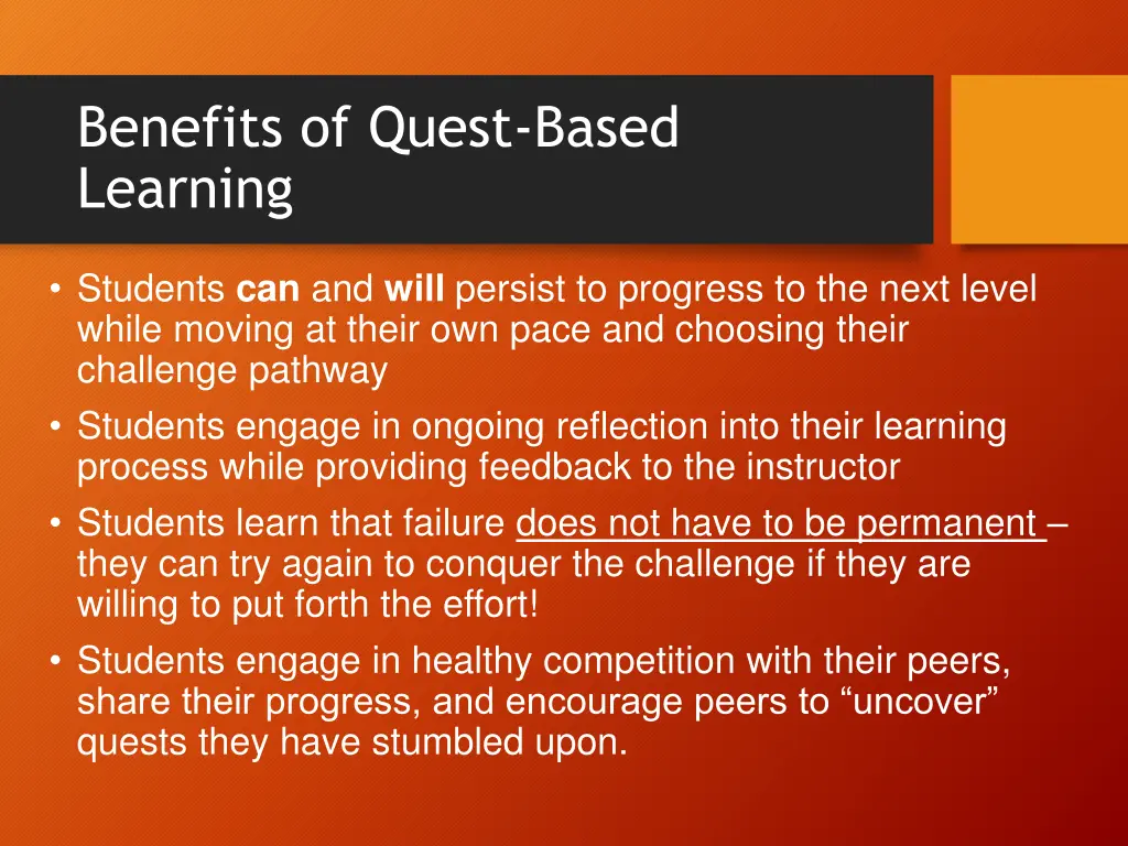 benefits of quest based learning