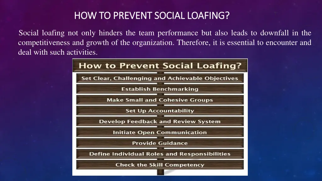 how to prevent social loafing how to prevent