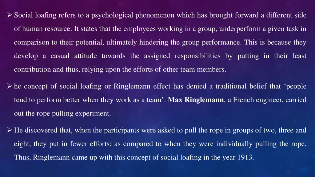 social loafing refers to a psychological