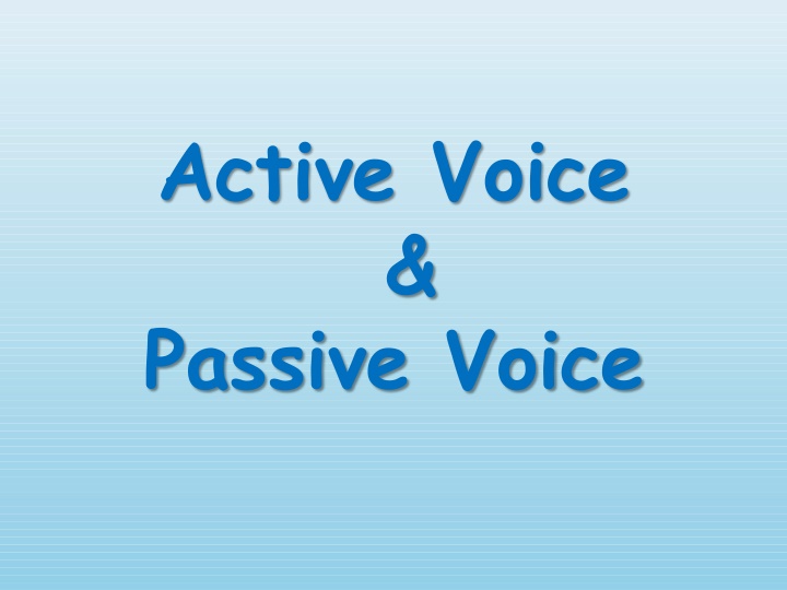 active voice passive voice