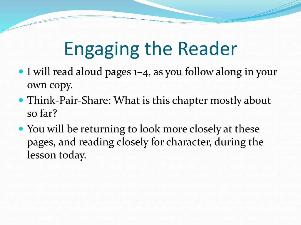 engaging the reader