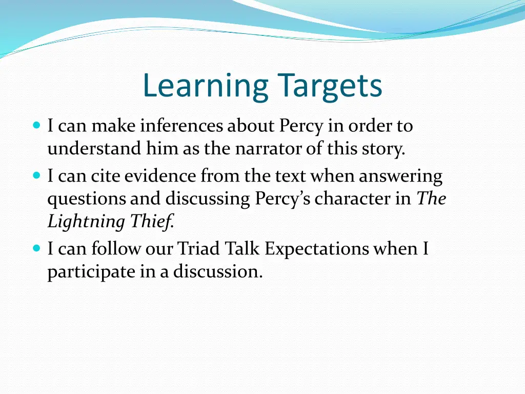 learning targets