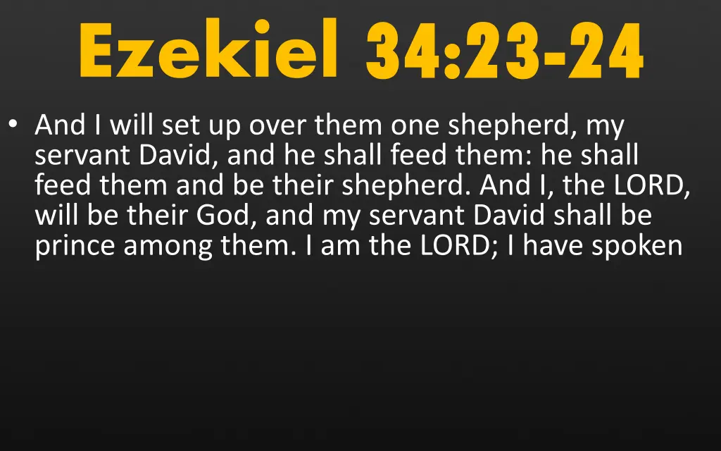 ezekiel 34 23 and i will set up over them