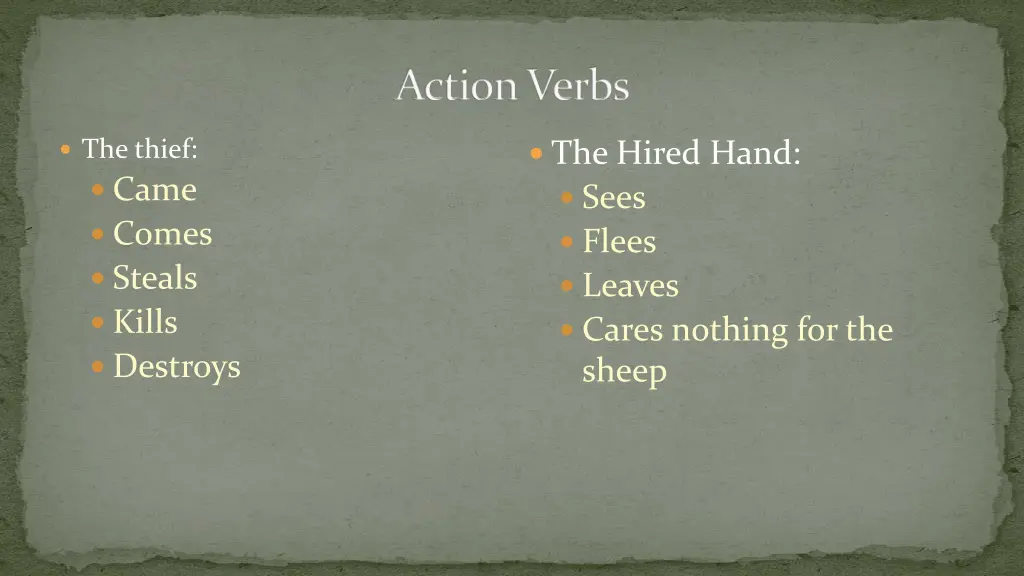 action verbs