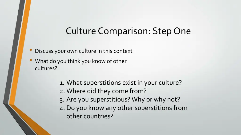 culture comparison step one