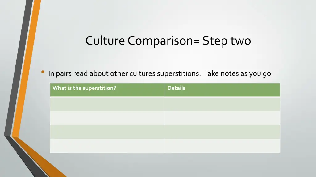 culture comparison step two