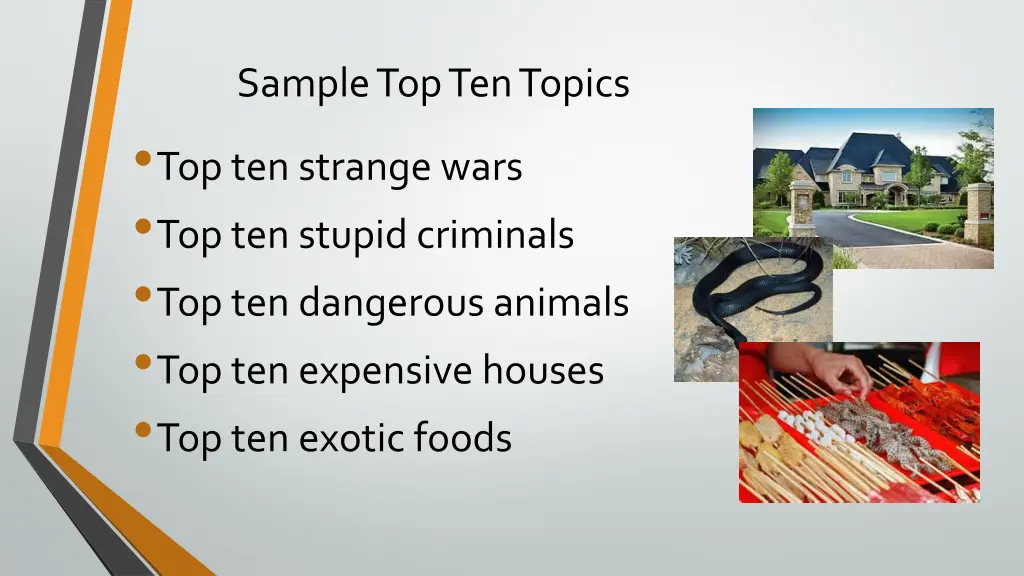 sample top ten topics top ten strange wars