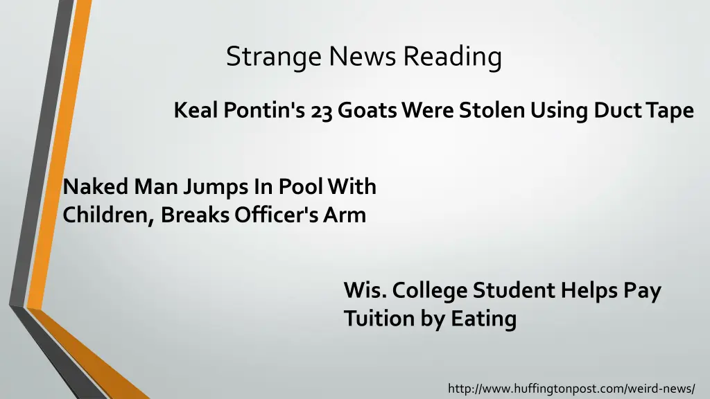 strange news reading