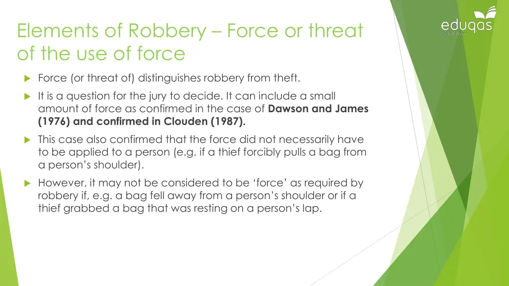 elements of robbery force or threat