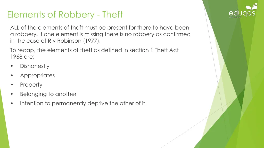 elements of robbery theft