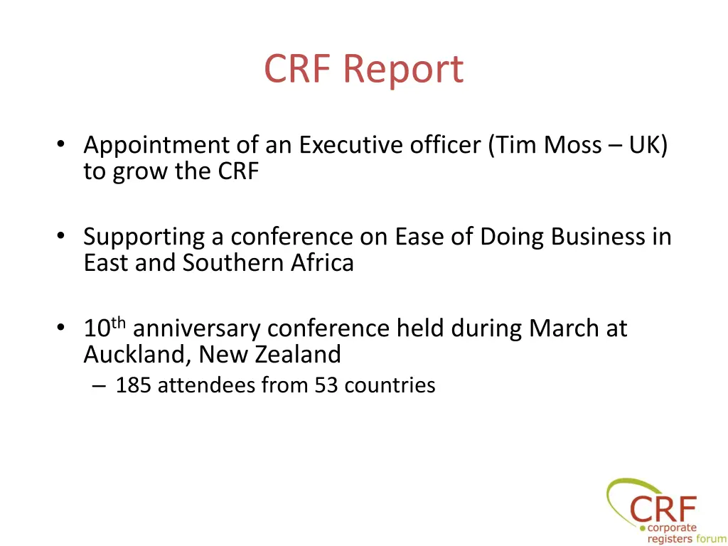 crf report