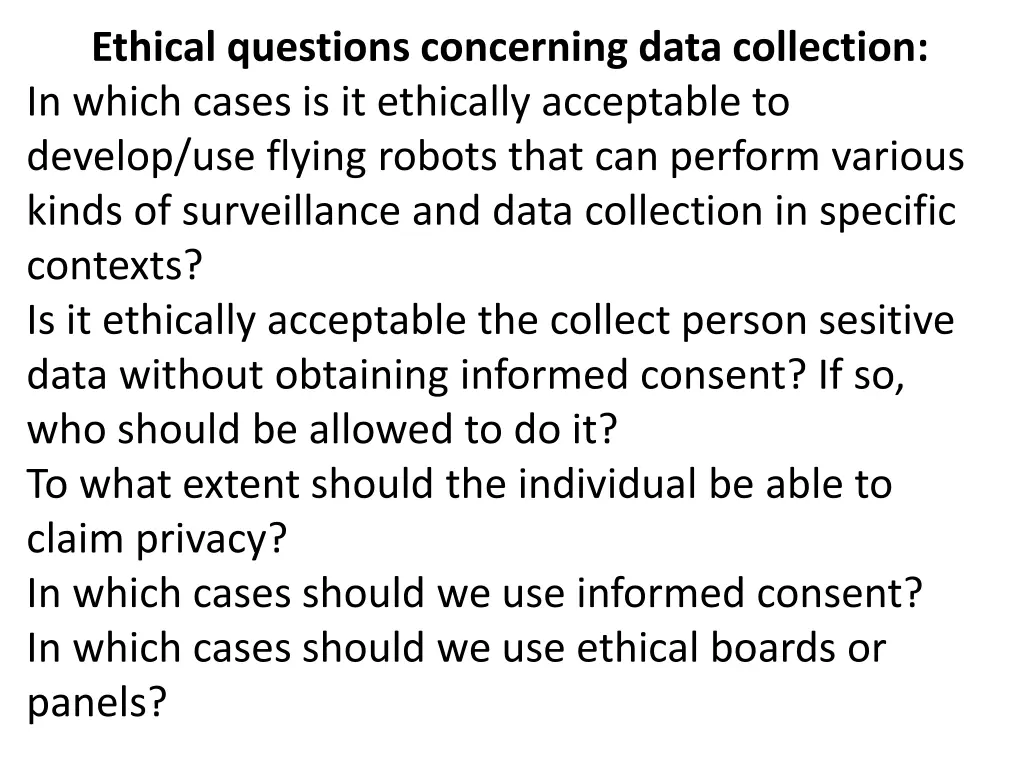 ethical questions concerning data collection