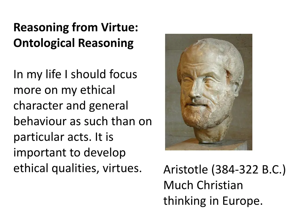 reasoning from virtue ontological reasoning