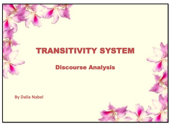 transitivity system transitivity system